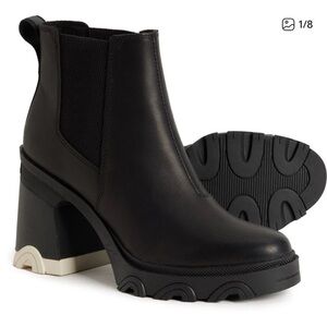 Sorel Brex Chelsea Heeled Waterproof Pull On Boots Black/White